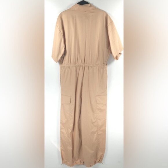 NWT ZARA Shirt-Style CARGO Full Length Oversized Jumpsuit COTTON 7901/216 Sz M&L - Picture 5 of 16